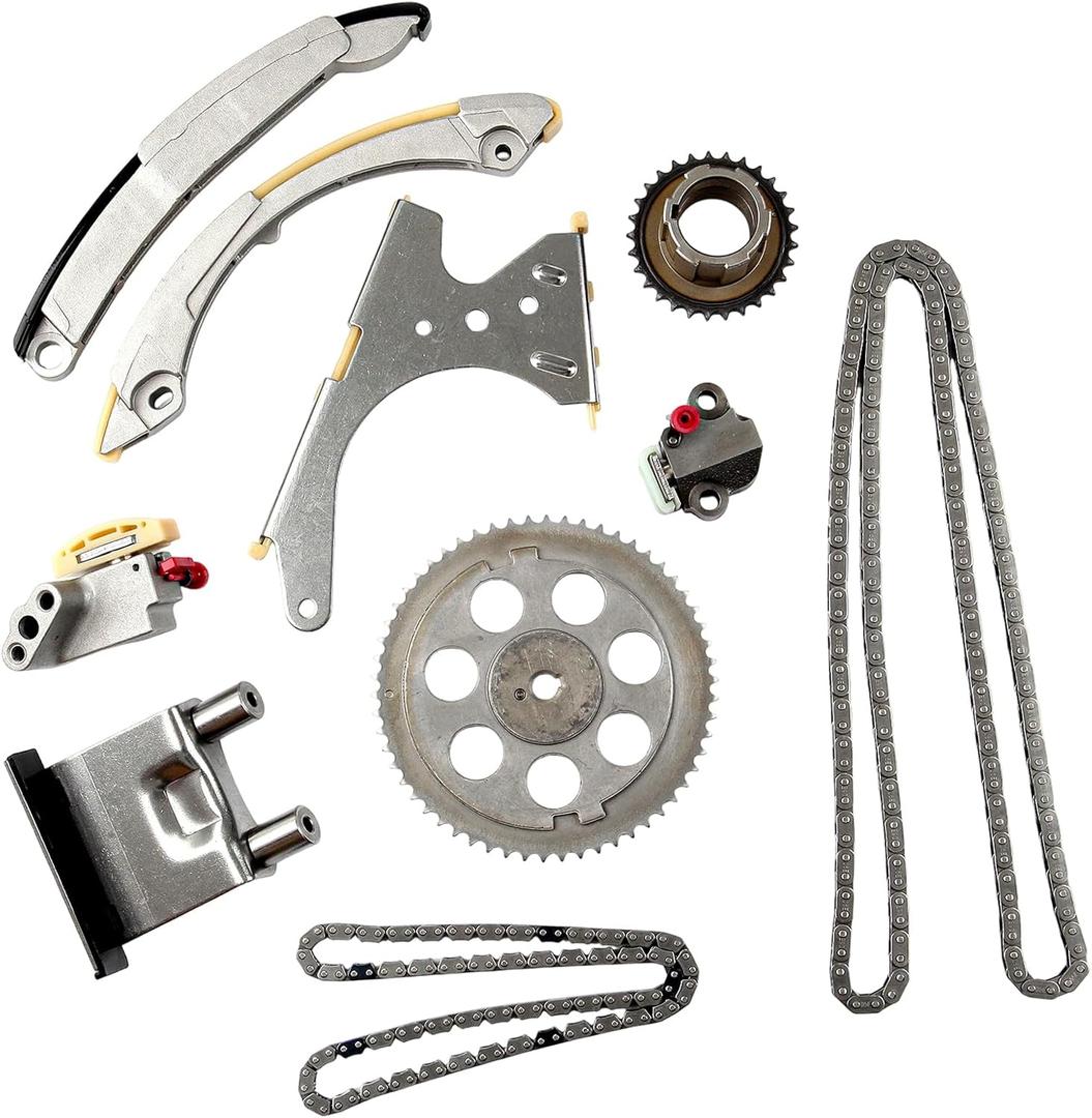 ECCPP Timing Chain Kit fits for Chevrolet Colorado,2004-2007 for Buick Rainier for Chevy Colorado Trailblazer 4.2L 2.8L 3.5L 2.9L 3.7L 9-0195SC, w/Timing Chains Crank Sprocket Tensioner Guide rails