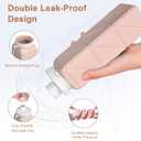 Popdigito Collapsible Water Bottles 2 Pack Compact Portable,Leakproof,Bpa-Free Silicone Bottles For Travel,Hiking,Camping,Gym,Outdoor Sports.Curable,Lightweight,Reusable For On-The-Go Hydration (Light Pink+Dark Blue)