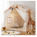 Besrey Kids Play Tent 2 in 1 with Padded Mat and Lights, Large Kids Playhouse with 2 Doors & 4 Windows, Indoor & Outdoor, Christmas Toddler Tent, 51" x35" x 51"