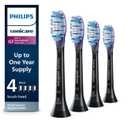 Philips Sonicare G3 Two-in-One - Genuine Replacement Electric Toothbrush Heads, Black, 4 Pack One Year Supply, HX9054/95