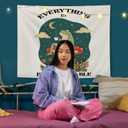 AQYIP Everything Is Figureoutable Tapestry, Motivational Inspirational Frog Tapestry Decorative, Positive Affirmation Quote Wall Tapestries Blanket Decor for Home Office, 50x60 Inch