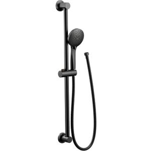 Moen Showering Matte Black Eco-Performance 5-Function Handheld Shower with 30-Inch Slide Bar and 69-Inch Hose, 3558EPBL