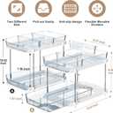 Delamu 2-Tier Multi-Purpose Bathroom Under Sink Organizers and Storage, Stackable Kitchen Pantry Organization, Pull Out Medicine Cabinet Organizer with Movable Dividers, Blue, 2 Pack