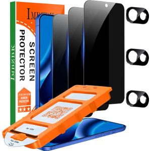 IMBZBK [Auto-Dust Removal] Privacy Screen Protector for Google Pixel 10a [6.3 INCH] Anti Spy Private Accessories, Case Friendly, 3 Military Grade Tempered Glass 3 Camera Lens Protector