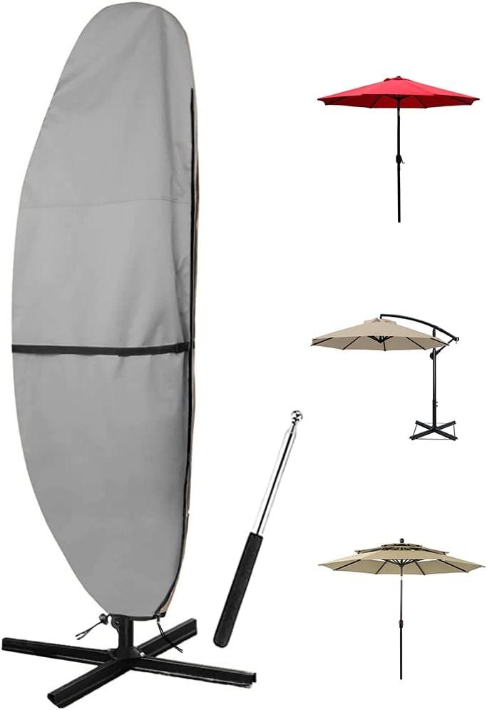 Patio Umbrella Parasol Cover - 600D Waterproof Anti-UV Fits 12-14 Feet
