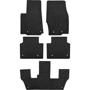 Car Floor Mats Custom Fit for Jeep Grand Cherokee L 6 Seats 2021-2025 2026 Rubber Auto Floor Liners Set All Weather Protection, Black(Only for 6 Seater Without Center Console)