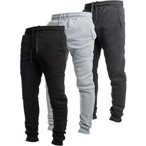 Ultra Performance 3 Pack Fleece Active Tech Joggers for Men, Men's Sweatpants with Zipper Pockets (XL)