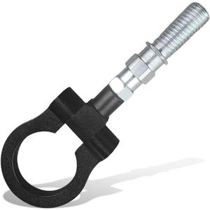 Car Front Bumper Tow Hook, Trailer Grappling Hook with Screw-in Design, Waterproof Bumper Pull Ring Decoration, Foldable Vehicle Exterior Accessory for Truck SUV-Only for Decoration (Black)