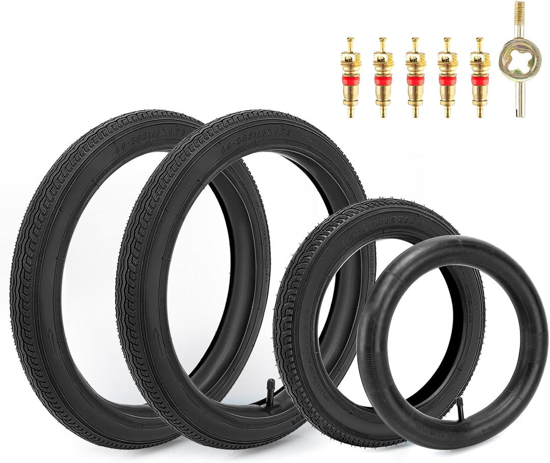 Rear 161.75/2.125 & Front 121.75/2.125/2.25 Tires and Inner Tube Fit for Bob Stroller Revolution Graco 3-Wheeler Gear Jogging Troller Models - Single and Double Stroller Tires Replacement Rear 161.75/2.125 & Front 121.75/2.125/2.25 Tires and Inner Tube Fit for Bob Stroller Revolution Graco 3-Wheeler Gear Jogging Troller Models - Single and Double Stroller Tires Replacement