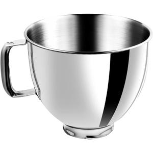 5 Quart Stainless Steel Mixer Bowl Compatible with KitchenAid 4.5 & 5 QT Tilt-Head Stand Mixers, Durable KitchenAid Replacement Bowl, Mixer Accessories for Baking & Cooking