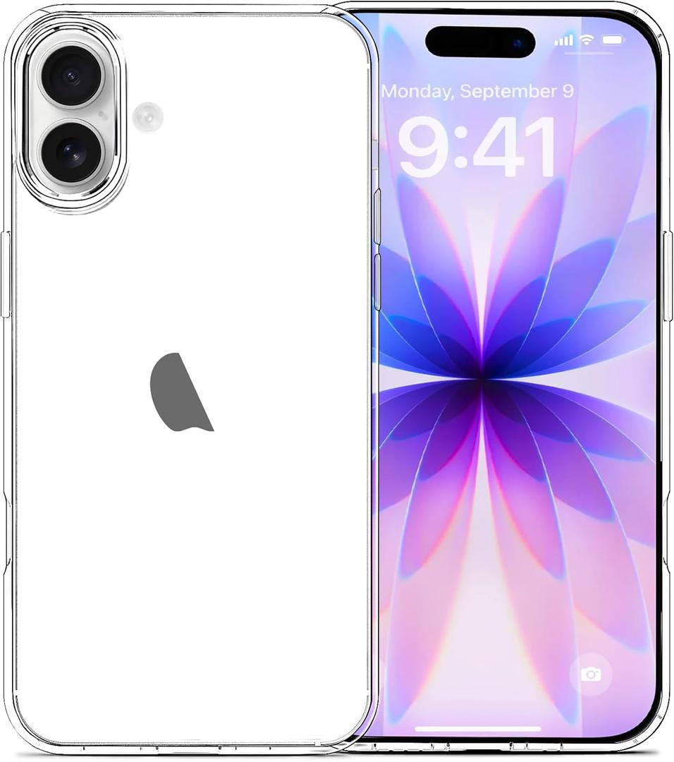 JJGoo Compatible with iPhone 17 Case Clear, Soft Transparent TPU Bumper Cover, Slim Thin Shockproof Phone Case for iPhone 17, Clear