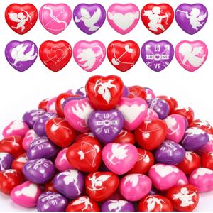 Jerify 100 Pcs Heart Stress Balls Bulk 1.5 Inch Small Heart Shape Stress Balls Mini Relief Party Favors Classroom Office Gifts for Little Teens Students Employees(Cupid Style)