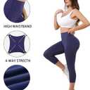 Women's Capri Leggings, High Waisted Soft Compression Workout Athletic Yoga Gym Running Pants for Women (Black, S)