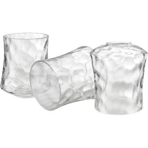 Aspen Creative 23530-63-3, Clear Hammered Glass Shade for Lighting Fixture/Vanity Light/Wall Light/Pendant, Size: 4-1/2" D x 5-3/8" H, 3 Pack