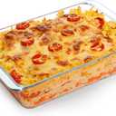 NUTRIUPS 3.7QT Deep Glass Baking Dish,(11.58inchesLarge Glass Baking Pan,Rectangular Lasagna Pan,Glass Casserole Dish,Microwave & Oven Safe