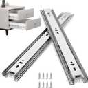 goldenwarm 5 Pair Metal Silver Drawer Slides 22 Inch, Side Mount Ball Bearing Full Extension Glides for Dresser, Tool Box, Can, and Kitchen Cabinets, Heavy Duty 100 LB Capacity