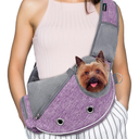 PetAmi Dog Sling Carrier for Small Dogs, Puppy Carrier Sling Purse, Dog Bags For Traveling, Carrying Bag to Wear Medium Cat, Adjustable Crossbody Pet Sling Travel Poop Bag Dispenser, Max 10lbs, Purple
