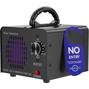 Ozone Generator Machine 160,000mg/h, High Capacity Ozone Odor Eliminator Removal Air Purifier for Home Car Pet & Basement Odor, Suitable for Spaces up to 7,000 Square Feet, Black
