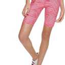 Medium Tommy Hilfiger Sport Womens Printed High Rise Compression Bike Shorts (Lush Pink)