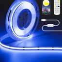 MIWISE 5V USB RGB COB LED Strip Light,9.84ft/3m Tape Lights,RF & App Control,Music Sync,Ultra Bright Color Changing Lighting,UL-Listed,Cuttable & Flexible for Bedroom,Kitchen,Desk,Party,Home Decor (No RGB Chasing)