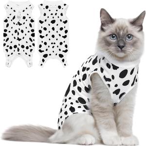 Coppthinktu Cat Recovery Suit Female Cats Onesie for Cats, Breathable Cat Surgery Suit for Surgical Abdominal Wounds Skin Diseases, Cute Kitten Spay Recovery Suit E-Collar Alternative Anti Licking, Medium