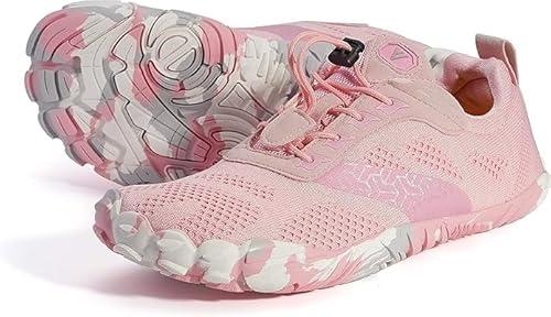 Joomra Women Barefoot Running Tennis Shoes Size 7.5-8 Minimal for Ladies Runner All Pink Gym Fitness Athletic Hiking Trekking Walking Toes Trail Sneakers Workout Five Fingers Footwear 38