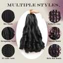 French Curl Braiding Hair 12 Inch Curly Braiding Hair 8 Packs Pre Stretched French Curl Braids Synthetic Extensions Lightweight Hair for Women Loose Wavy for Braids Natural Black