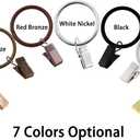 Curtain Ring with Clips,Iron Drapery Clips Hooks,TTZEZE Rustproof Curtain Clip Rings Hooks,30PCS Curtain Hooks for Curtain Rod Dia.55mm/2.17'' THK 4mm/0.16'', Rose Gold