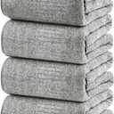 SEISSO Bath Towels Set of 4 Premium Bath Towels 35 x 63 Oversized Towels for Bathroom Quick Drying & Lightweight Bath Sheets Towels for Adults - Multipurpose Use as Bathroom,Shower (Grey)