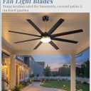Fanbulous 65 Inch Large Ceiling Fans with Lights, Black Ceiling Fan