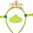 Halloween Costume Accessory Set with Green Antenna Headband and Silicone Nose Piece, Cosplay Party Dress Up Kit (Green and Gold)