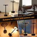 2 x Cordless Table Lamp Rechargeable 5200mAh, Battery Operated Table Light, 3 Color Stepless Dimming Portable Outdoor Touch Lamps for Patio Dining Office Bar Restaurant Hotel (Black)