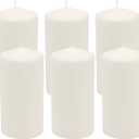 Stonebriar Unscented White Tall Pillar Candles, 65 Hour Burning Candle Pillars, Perfect for Decor, Weddings, Emergencies 3" X 6", 6 count