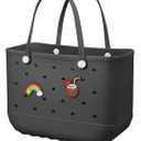 Baonat Waterproof Rubber Tote Bag Washable Beach Travel Handbag for Women, Large