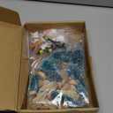 KUUQA Mini Christmas Trees Bottle Brush Trees with Snowmen Reindeer, 31Pcs Christmas Village Sets Village Accessories Ornaments for Christmas Decorations Indoor Village Display Platforms Winter Decor (Blue-green1)