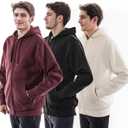 3 Pack Mens Fleece Hoodie Long Sleeve Lightweight Athletic Workout Sweatshirt for Men with Pockets (S)