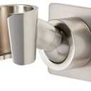 Shower Head Holder All Metal Handheld Shower Wand Bracket Adhesive Shower Wall Mount Holder Brass Shower Spray Holder Brushed Nickel, Drill Free Glue Installation