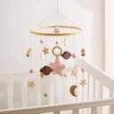 let's make Baby Crib Mobile for Boys Girls| Boho Nursery Mobile| Gender Neutral Hand-Crocheted Mobile| Ceiling Mobile - Stars, Clouds, Moon (Pink)