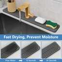 24'' Longer Faucet Mat for Kitchen Sink [Diatomite Stone Super Fast Drying] Stone Faucet Mat for Kitchen Sink Splash Guard Sinks Stones Quick Dry Around Faucets Stones Drying Mats Bathroom