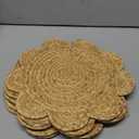 6 Set 13.8 Inch Round Woven Rattan Placemats Plate Chargers, Scalloped Edge Rattan Place Mats, Boho Farmhouse Braided Straw Table Mats House Warming Gift Dining Table Decor, Party, Events