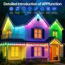 Permanent Outdoor Lights 350ft RGB+IC Outdoor String Lights App Control IP67 Waterproof,120 Scene Modes Decorations for Home, Christmas Lights,Halloween,Holiday, Daily,Birthday,Party( 175ft*2pack)