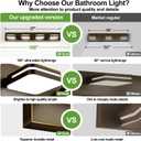 360 Rotate LED Bathroom Vanity Light Fixtures, 1600LM Acrylic Brown and Gold Vanity Lights for Bathroom, Modern Wall Lighting Fixtures Over Mirror Kitchen Living Room (Natural White Light 5000K), 4-Light, 27-Inch, 5000K
