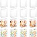 BENECREAT 72pcs Clear Wedding Favor Boxes, 4.25x3.4x1.5inch Transparent PVC Rectangle Gift Wrapping Box for Candy Chocolate Party, Valentine's Festival Gift Packaging
