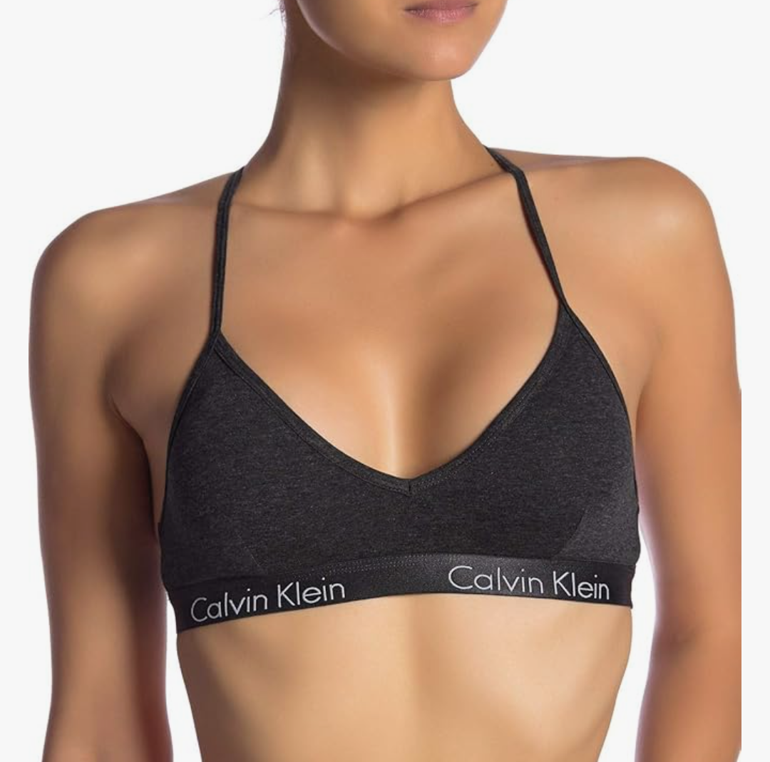 Calvin Klein Women`s Motive Cotton Bralette, Small