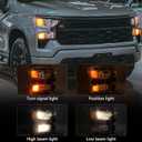 Huray Headlight Assembly for Chevy Silverado 2022 2023 2024 1500 [Only for Halogen Version] DRL Head Lamp for Chevy Silverado Accessories (Passenger Side)
