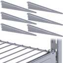 Wonderjune Adjustable Locking Shelf Bracket 16 Inch Shelf Brackets Heavy Duty Wire Shelving Brackets for Deep Wire Shelving Double Track System(Gray,6 Pcs)