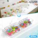 Lysam Bath Toy Storage 2 Packs, Large Bath Toy Holder with 3 Compartment, Quick Dry Bathtub Toy Organizer, Bath Tub Toy Net, Shower Toy Basket & Bin, Bathroom Accessories for Baby,Toddler,KidsClear