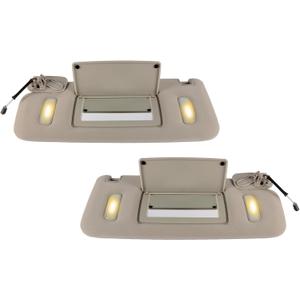 Left Driver and Right Passenger Side Sun Visor Compatible with Chevrolet GMC 2007 2008 2009 2010 2011 2012 2013 2014,Sunvisor Replaces 22850306 22850310(Gray)