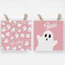 2 x Artoid Mode Pink Ghost Spooky Boo Halloween Kitchen Dish Cloths, 12x12 Inch Quick Dry Microfiber Dishcloths for Kitchen Premium Dish Rags Set of 2