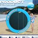 Inflatable Floating Ring Dock with Mesh, Full Drop-Stitch Construction, Round Water Hammock Raft Platform for Lake, Pool & Ocean, Includes Pump & Anchor Rope, 8 FT